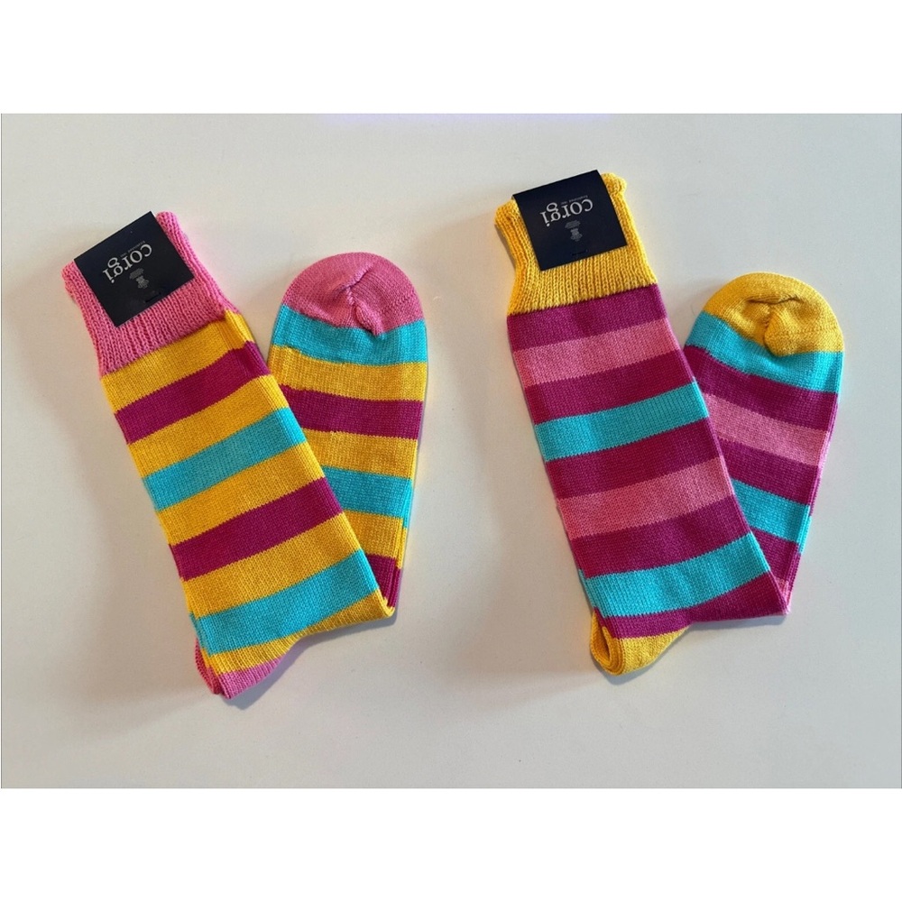 Men’s Striped Corgi Socks - 2 Pair